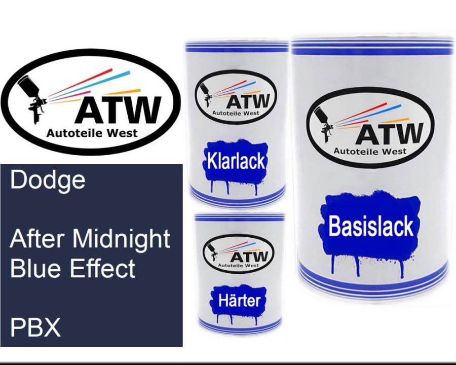 Dodge, After Midnight Blue Effect, PBX: 500ml Lackdose + 500ml Klarlack + 250ml Härter - Set, von ATW Autoteile West.